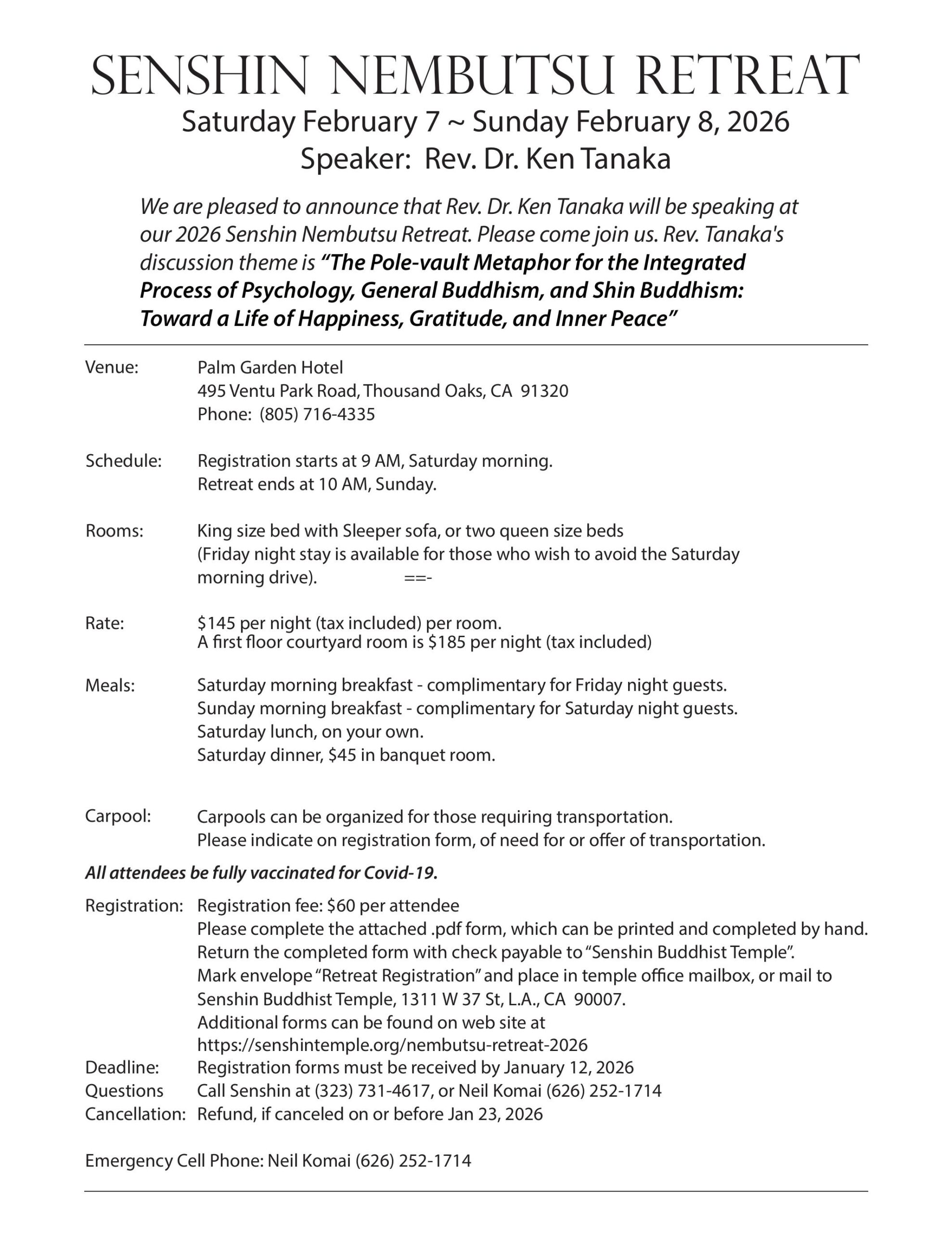 Nembutsu Retreat 2026 Reg Form